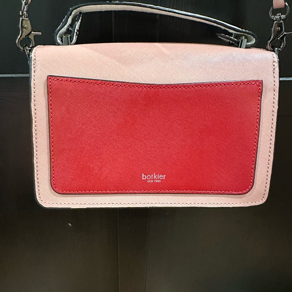 Botkier Cobbler colorblock Crossbody Bag in Bold Red white and Light Pink - Picture 4 of 16